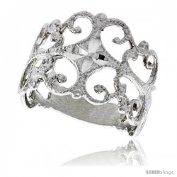 Sterling Silver Freeform Ring Polished finish 5/8 in wide -Style Ffr533