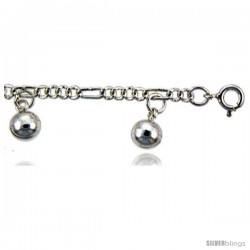 Sterling Silver Figaro Anklet w/ Chime Balls