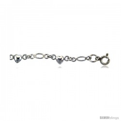 Sterling Silver Anklet w/ Hearts