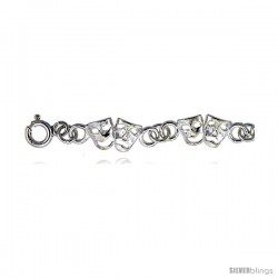 Sterling Silver Anklet w/ Comedy & Tragedy Drama Masks