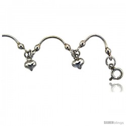 Sterling Silver Anklet w/ Hearts -Style 6ca428