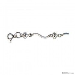 Sterling Silver Anklet w/ Hearts -Style 6ca429