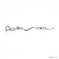 Sterling Silver Anklet w/ Hearts -Style 6ca430
