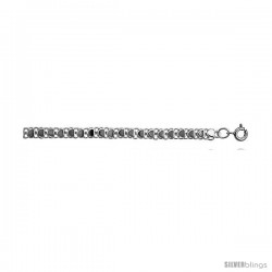 Sterling Silver Anklet w/ Heart & Flower Links -Style 6ca435
