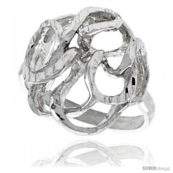 Sterling Silver Freeform Ring Polished finish 3/4 in wide -Style Ffr536