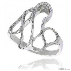 Sterling Silver Freeform Loop Ring Polished finish 3/4 in wide -Style Ffr542