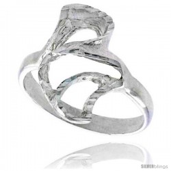 Sterling Silver Freeform Loop Ring Polished finish 5/8 in wide