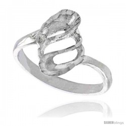 Sterling Silver Freeform Spiral Ring Polished finish 5/8 in wide