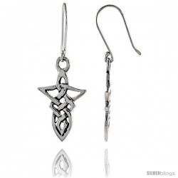 Sterling Silver Celtic Dangle Earrings, 1 7/16 in tall