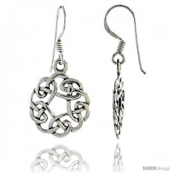 Sterling Silver Celtic Dangle Earrings, 1 5/16 in tall