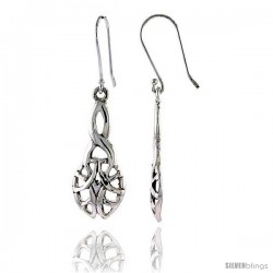 Sterling Silver Celtic Dangle Earrings, 1 9/16 in tall