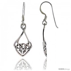 Sterling Silver Celtic Dangle Earrings, 1 3/8 in tall