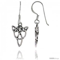 Sterling Silver Trinity Celtic Dangle Earrings, 1 3/16 in tall