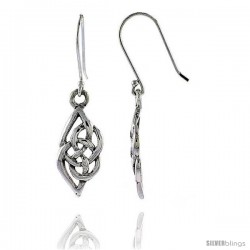 Sterling Silver Celtic Dangle Earrings, 1 7/16 in tall -Style Te932