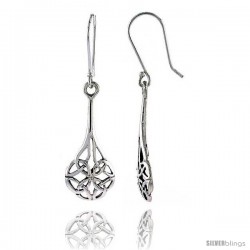 Sterling Silver Celtic Dangle Earrings, 1 1/2 in tall