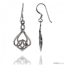 Sterling Silver Celtic Dangle Earrings, 1 1/2 in tall -Style Te934