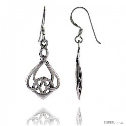 Sterling Silver Celtic Dangle Earrings, 1 1/2 in tall -Style Te934