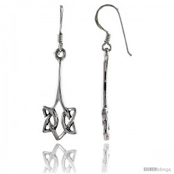 Sterling Silver Celtic Dangle Earrings, 1 11/16 in tall