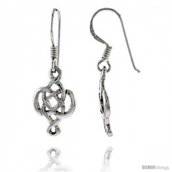 Sterling Silver Celtic Dangle Earrings, 1 1/4 in tall