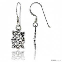 Sterling Silver Celtic Dangle Earrings, 1 1/8 in tall