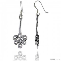 Sterling Silver Celtic Dangle Earrings, 1 13/16 in tall