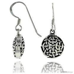 Sterling Silver Celtic Dangle Earrings, 1 1/16 in tall