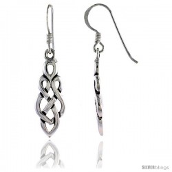 Sterling Silver Celtic Dangle Earrings, 1 1/2 in tall -Style Te955