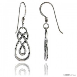 Sterling Silver Celtic Dangle Earrings, 1 1/4 in tall -Style Te956