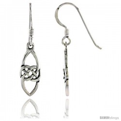 Sterling Silver Marquise-shaped Celtic Dangle Earrings, 1 3/16 in tall