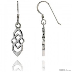 Sterling Silver Celtic Dangle Earrings, 1 5/16 in tall -Style Te958