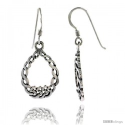 Sterling Silver Garland Celtic Dangle Earrings, 1 3/8 in tall