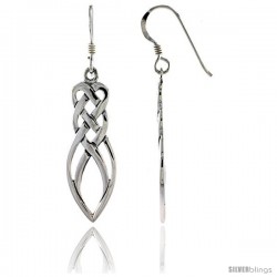 Sterling Silver Celtic Motherhood Knot Dangle Earrings, 1 3/4 in tall