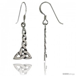 Sterling Silver Trinity Celtic Dangle Earrings, 1 7/16 in tall