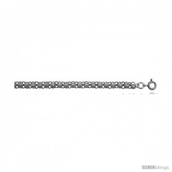 Sterling Silver Charm Bracelet w/ Teeny Flowers -Style 6cb403