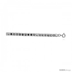 Sterling Silver Charm Anklet w/ Teeny Polished Hearts