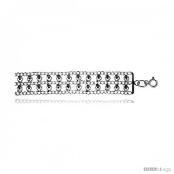 Sterling Silver Double Row Beads Bracelet