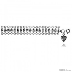 Sterling Silver Charm Bracelet w/ Teeny Hearts