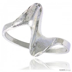 Sterling Silver Freeform Swirl Ring Polished finish 1/2 in wide -Style Ffr550