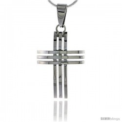 Stainless Steel 3-Bar Cross Pendant 1 1/4 in tall, w/ 30 in Chain