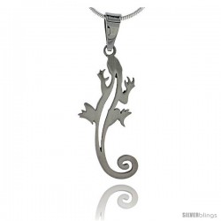 Stainless Steel Gecko Charm 1 5/16 in tall, w/ 30 in Chain