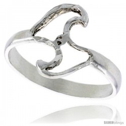 Sterling Silver Freeform Swirl Ring Polished finish 1/2 in wide