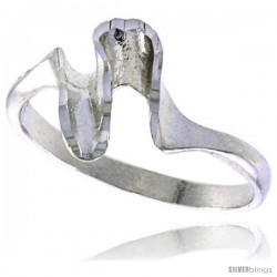 Sterling Silver Freeform Swirl Ring Polished finish 1/2 in wide -Style Ffr549