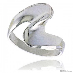 Sterling Silver Freeform Swirl Ring Polished finish 5/8 in wide