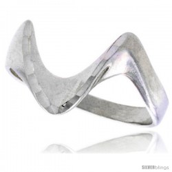 Sterling Silver Freeform Wave Ring Polished finish 1/2 in wide -Style Ffr553