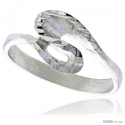 Sterling Silver Freeform Wave Ring Polished finish 3/8 in wide