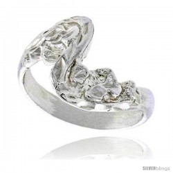 Sterling Silver Freeform Wave Ring Polished finish 1/2 in wide -Style Ffr555