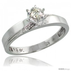 10k White Gold Diamond Engagement Ring, 1/8inch wide -Style 10w115er