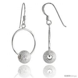 Sterling Silver Stardust Bead Earrings, 1 7/16 in