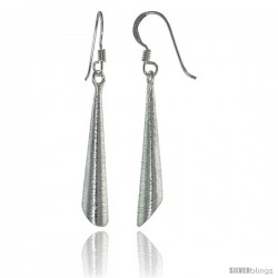 Sterling Silver Elliptical Cone Earrings Crystallized Finish, 1 5/16 in