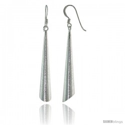 Sterling Silver Elliptical Cone Earrings Crystallized Finish, 1 3/4 in